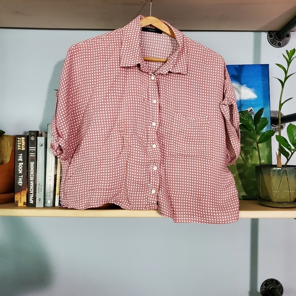 Gingham Crop top button up - Picture 2 of 3